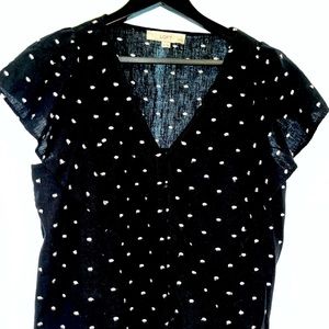 LOFT Black and White Blouse